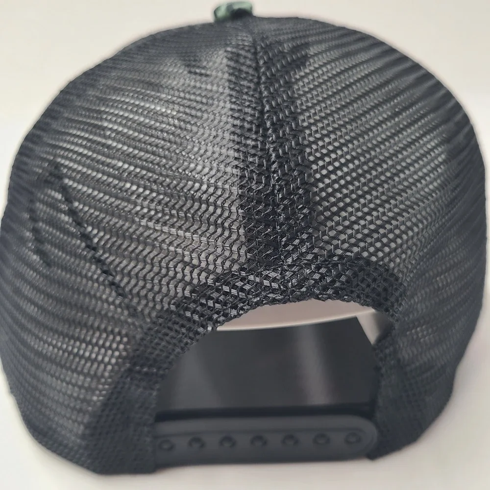 Bass Pro Shops Hat Snapback Trucker Mesh Black Floral Rope Tropical Fish Outdoor